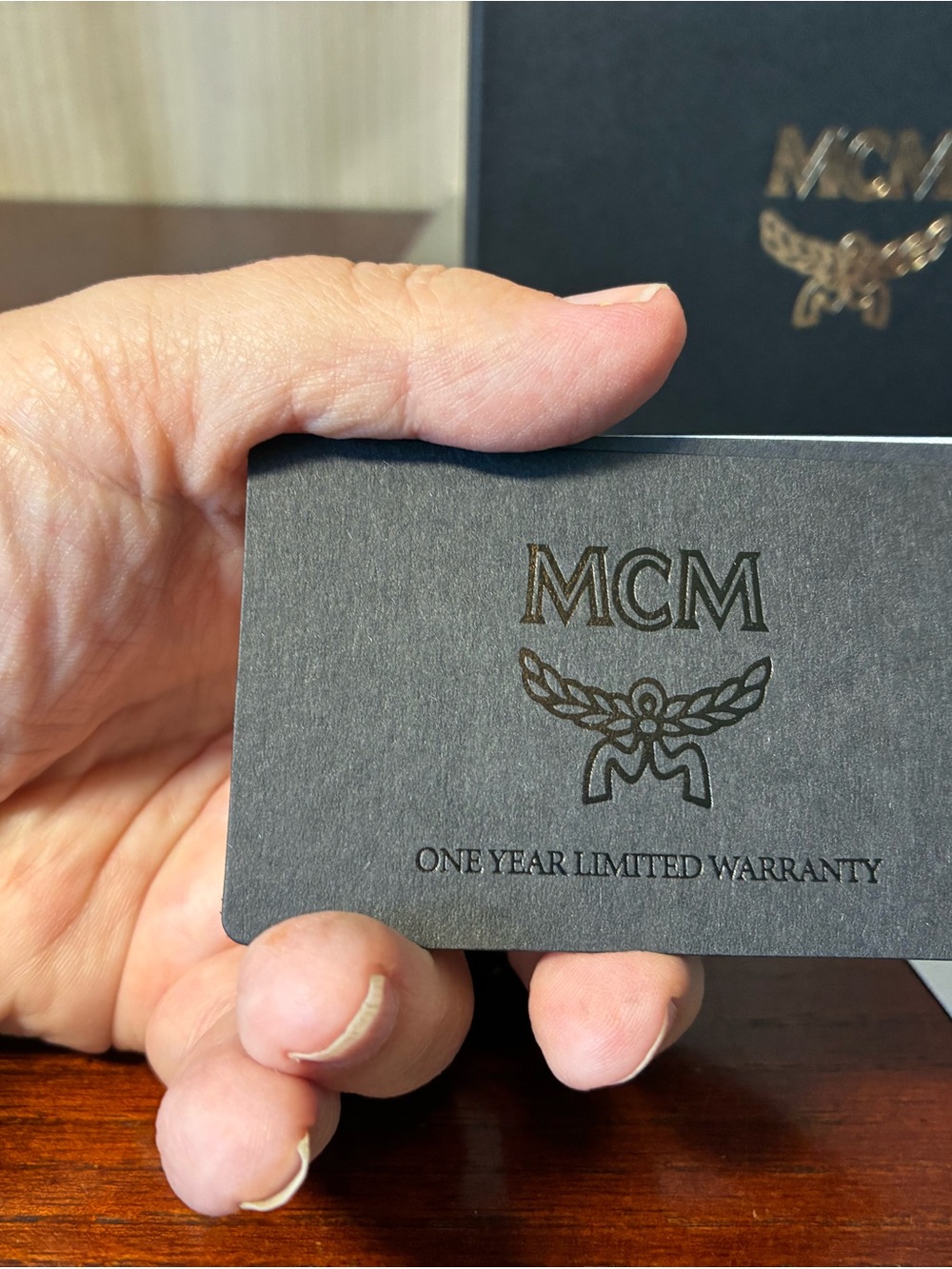 MCM Black Crinkled Leather Card Holder - Picture 8 of 8